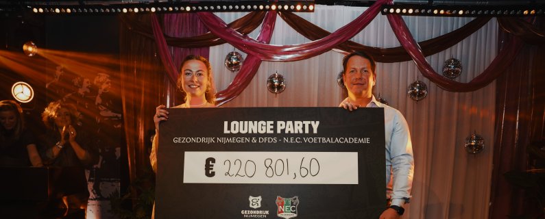 Lounge Party levert recordbedrag op voor GezondRijk Nijmegen en DFDS – N.E.C. Voetbalacademie